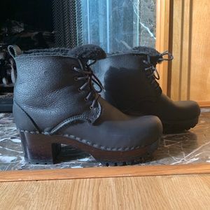 No. 6 Lander Shearling Clog Boot on Mid Tread